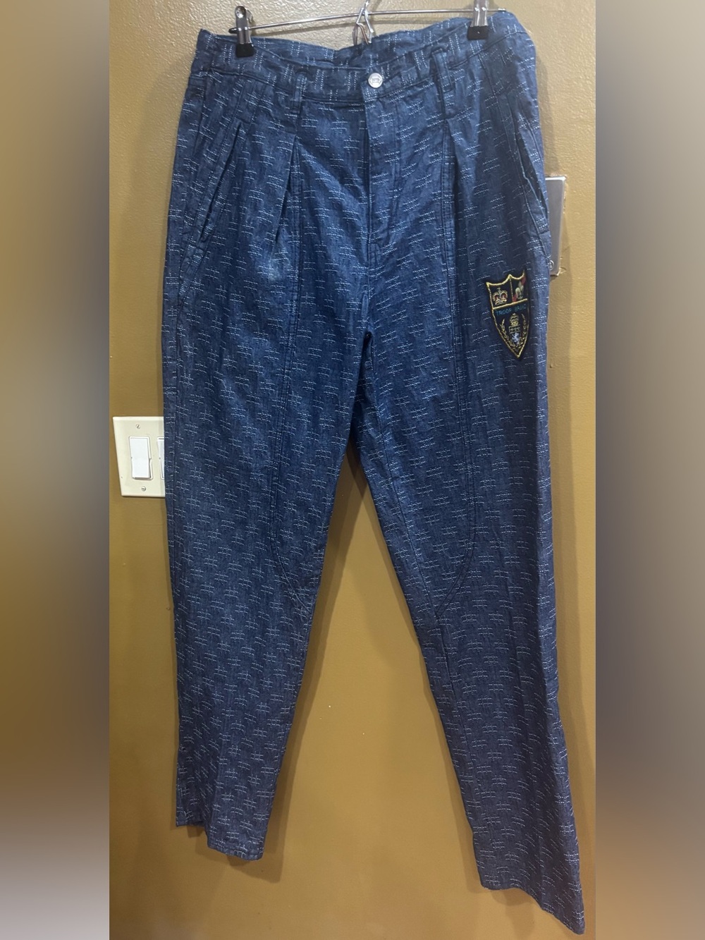 Vintage Rare 1980s Troop "Hashtag" Pleated Denim Blue Jeans (Size 34) EUC